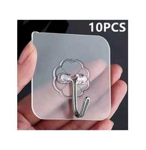 10PCS Transparent Stainless Steel Strong Self Adhesive Hooks